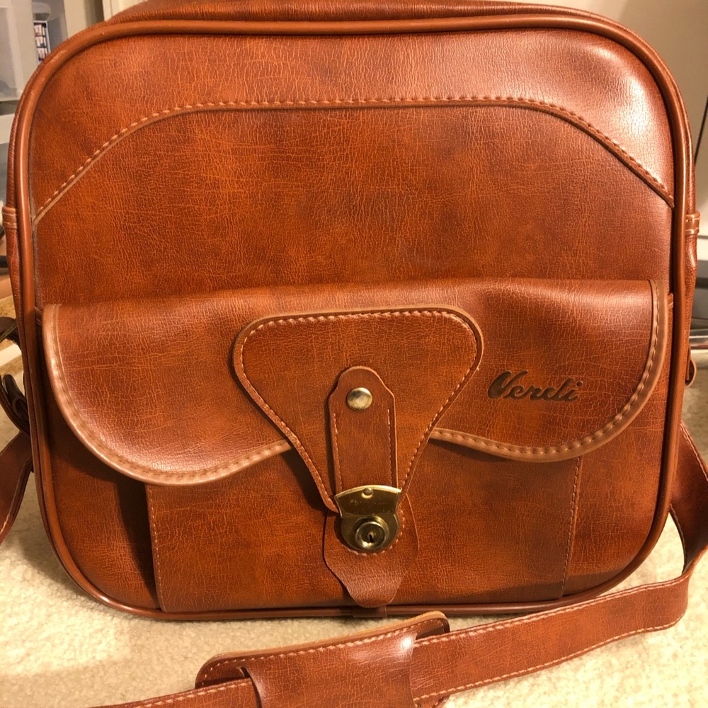 Vintage Brown Leather Travel Bag